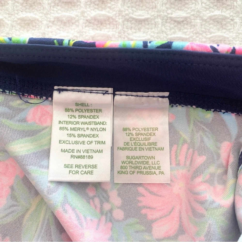 Lilly Pulitzer mini weekender legging low tide navy garden variety size XL